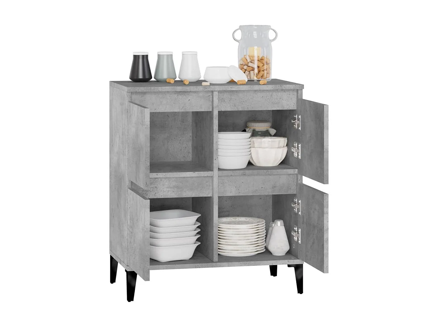 Buffet Gris béton 60x35x70 cm Bois d'ingénierie