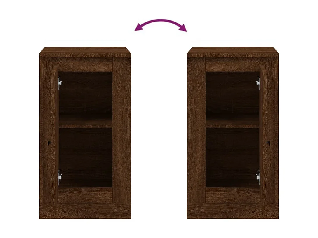 Buffet chêne marron 37,5x35,5x67,5 cm bois d'ingénierie