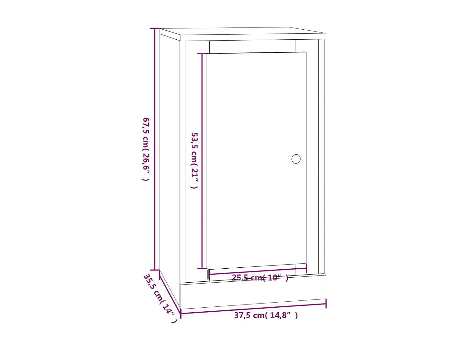 Buffet gris béton 37,5x35,5x67,5 cm bois d'ingénierie