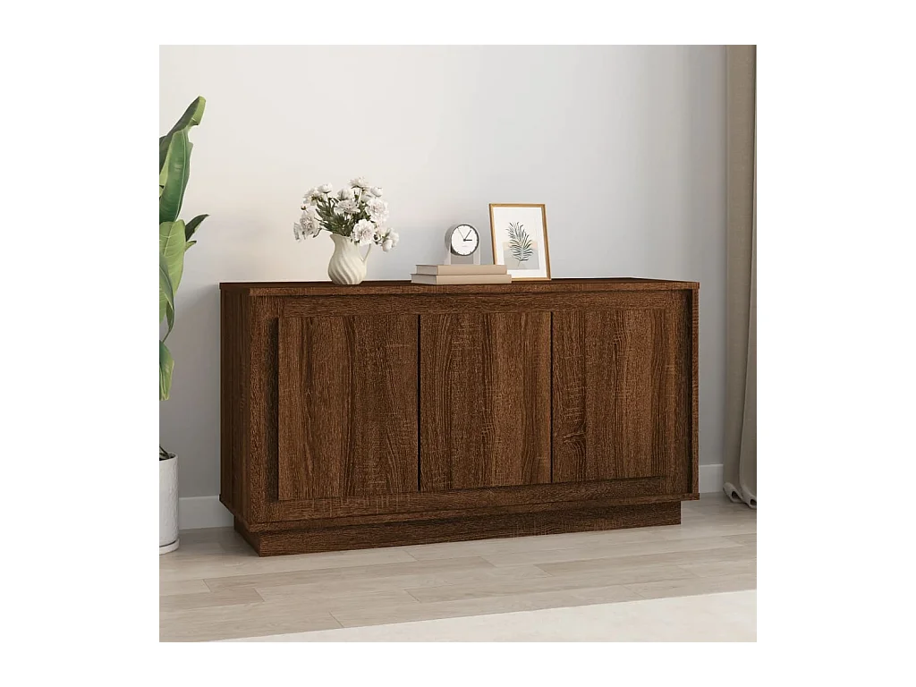 Buffet chêne marron 102x35x55 cm bois d'ingénierie
