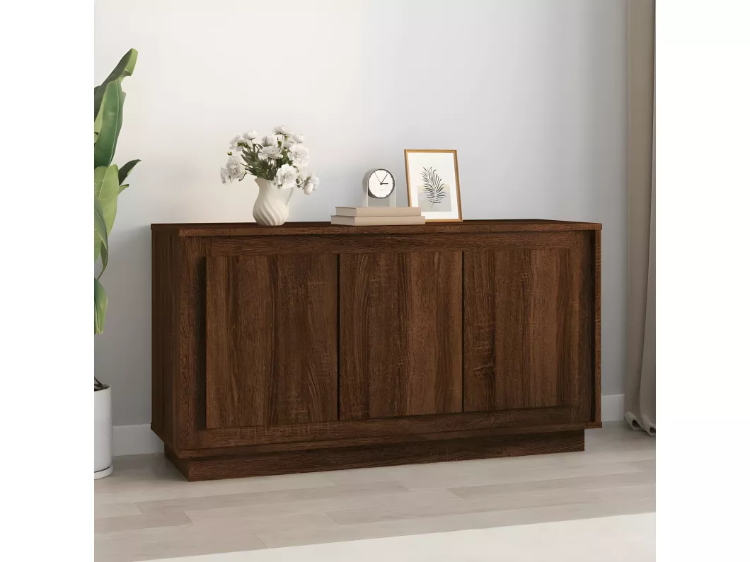 Kauf Unique Sideboard Braun Eichen-Optik 102x35x55 cm Holzwerkstoff