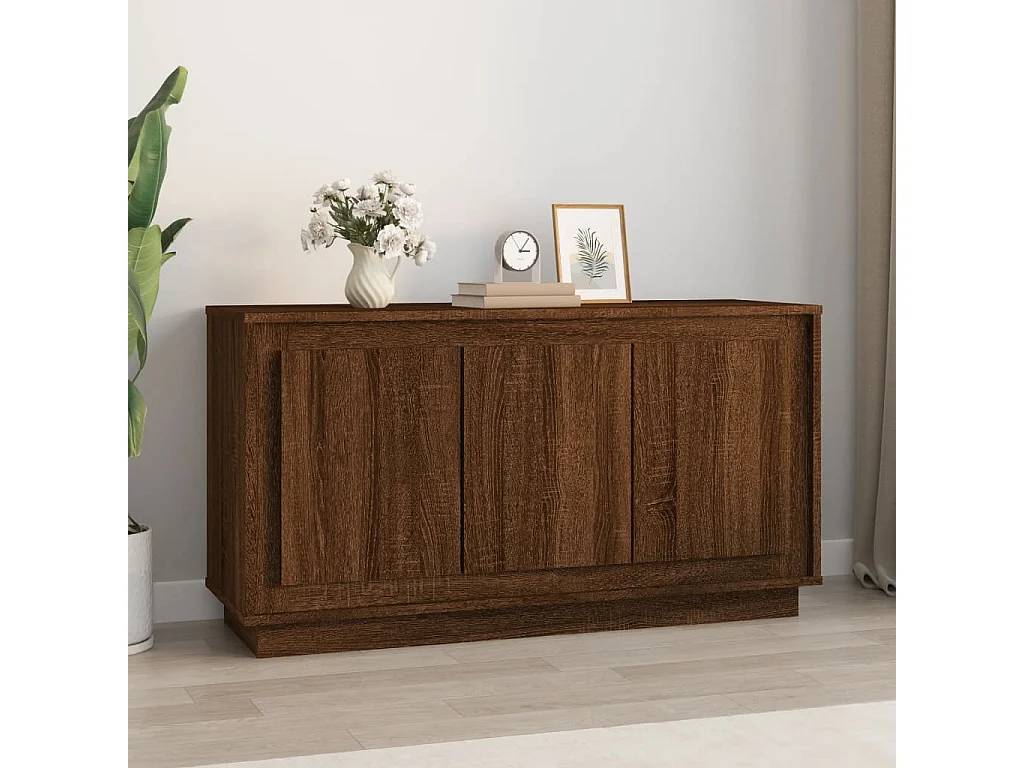 Buffet chêne marron 102x35x55 cm bois d'ingénierie