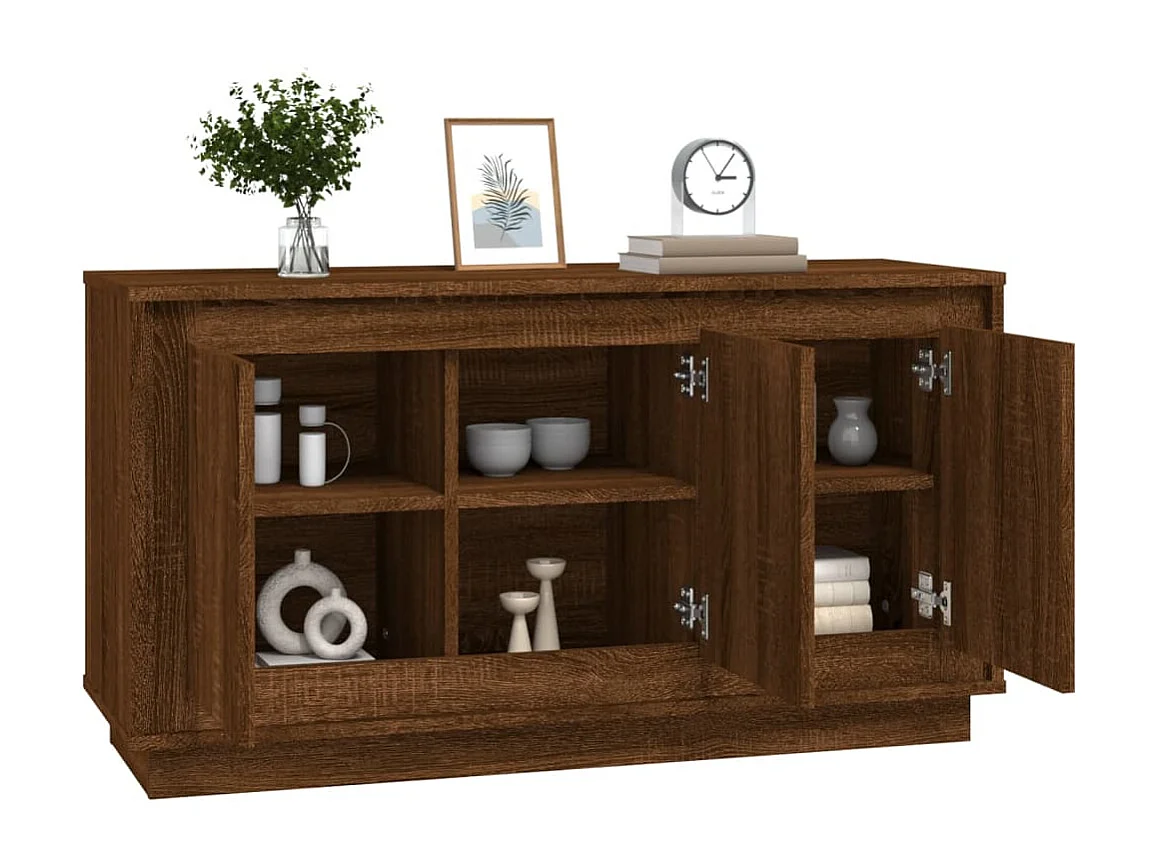 Buffet chêne marron 102x35x55 cm bois d'ingénierie