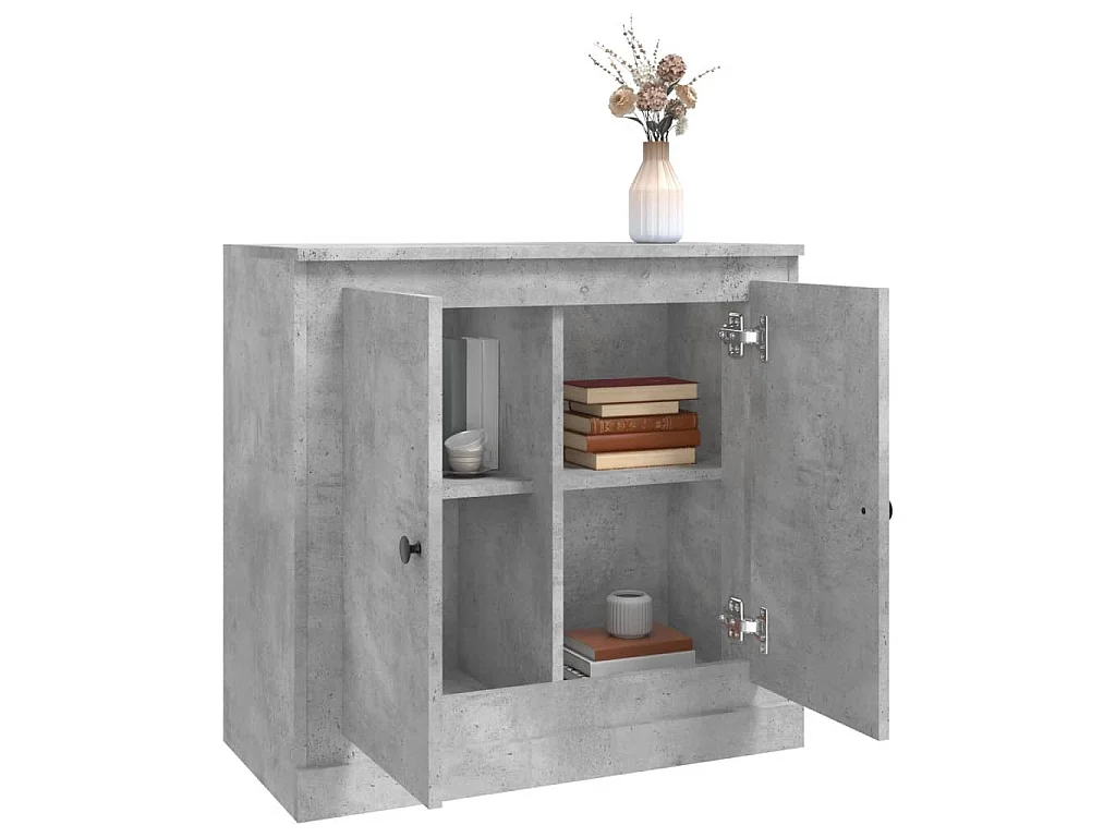 Dressoir 70x35,5x67,5 cm bewerkt hout betongrijs