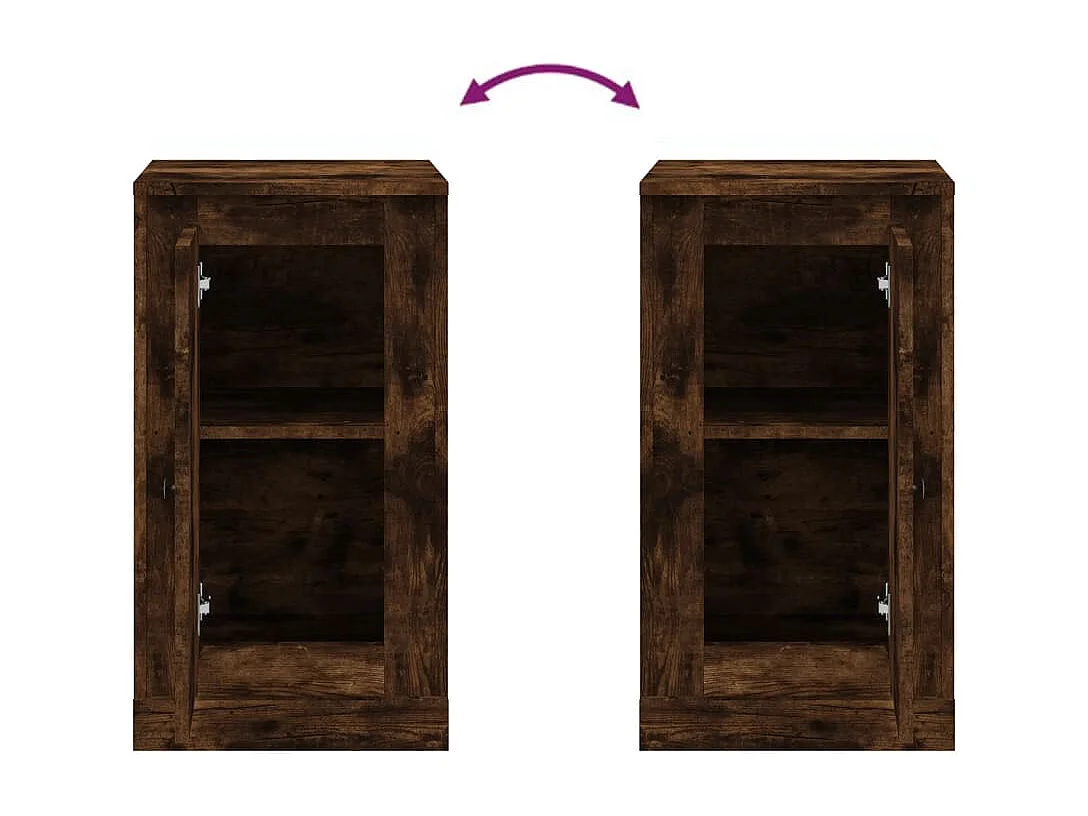 Credenza Rovere Fumo 37,5x35,5x67,5 cm in Legno Multistrato