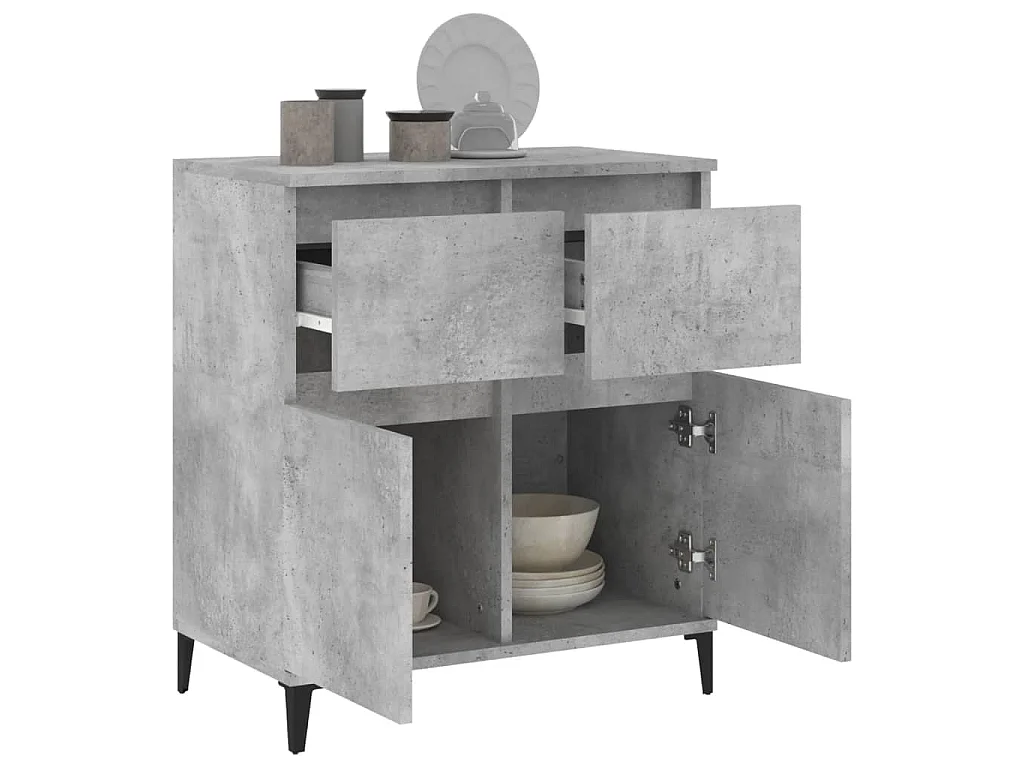 Buffet Gris béton 60x35x70 cm Bois d'ingénierie