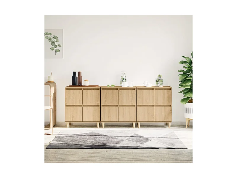 Buffets 3 pcs chêne sonoma 60x35x70 cm bois d'ingénierie