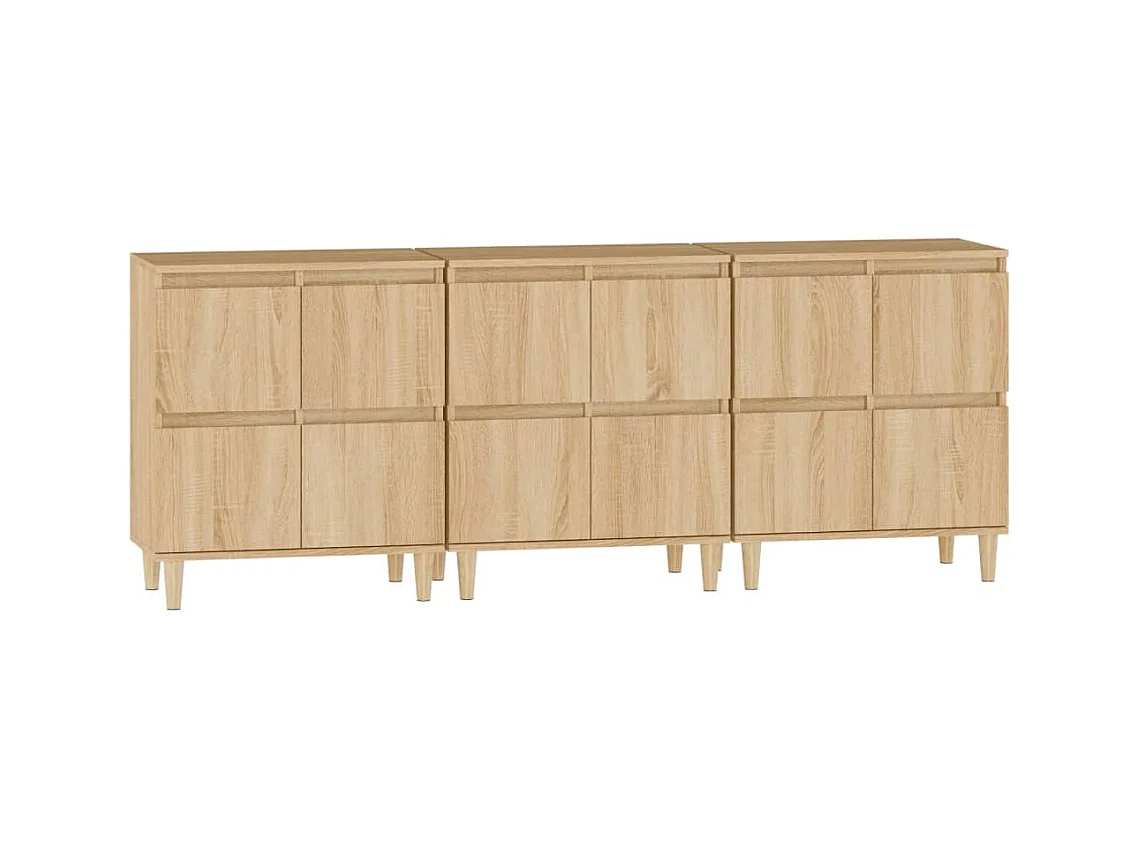 Buffets 3 pcs chêne sonoma 60x35x70 cm bois d'ingénierie