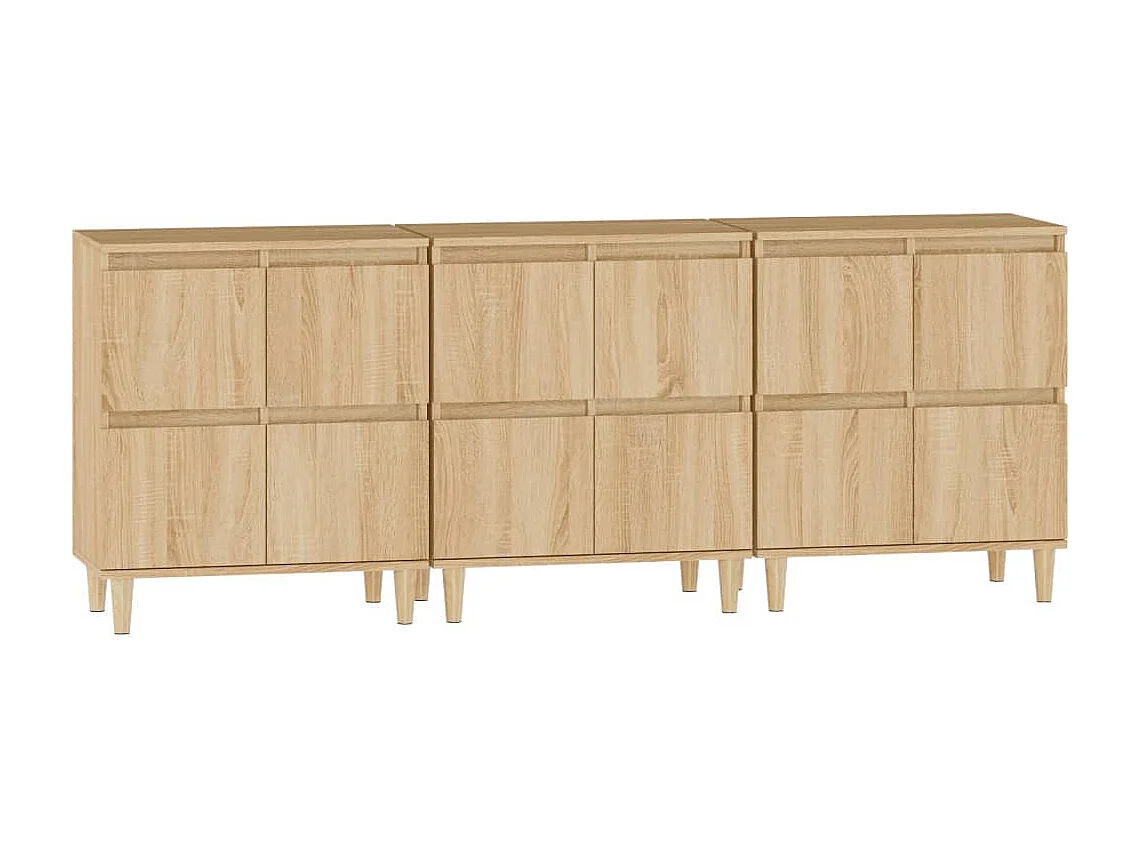Buffets 3 pcs chêne sonoma 60x35x70 cm bois d'ingénierie