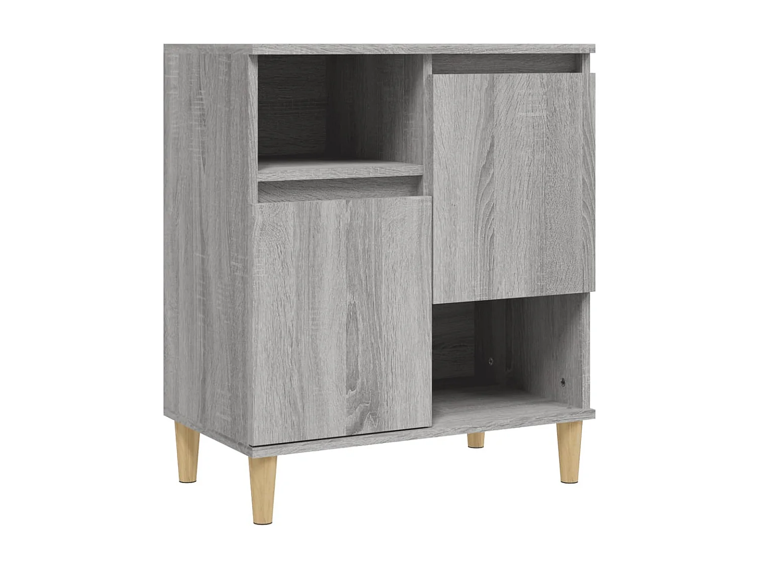 Dressoir 60x35x70 cm bewerkt hout grijs sonoma eikenkleurig