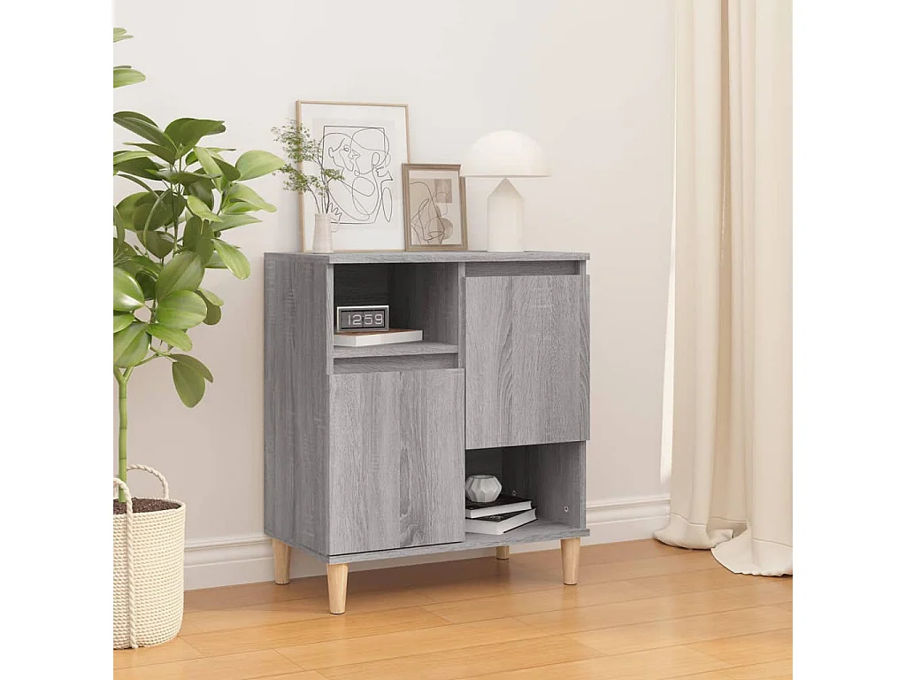 Dressoir 60x35x70 cm bewerkt hout grijs sonoma eikenkleurig