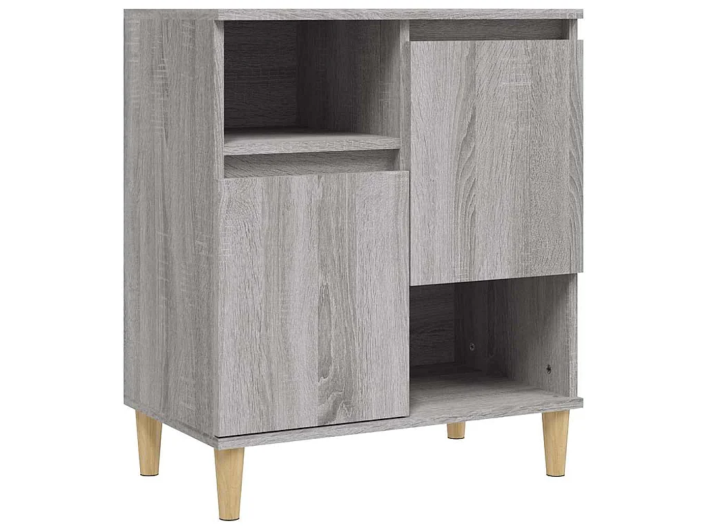 Dressoir 60x35x70 cm bewerkt hout grijs sonoma eikenkleurig