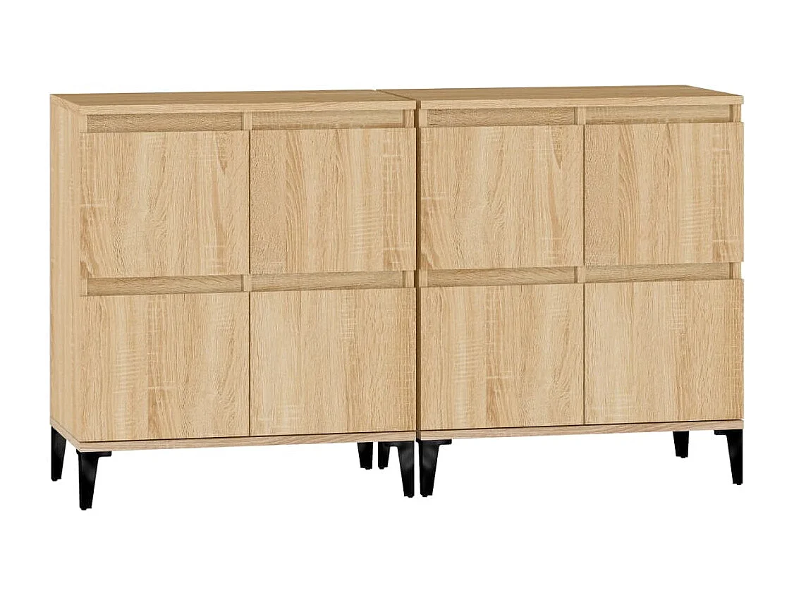Buffets 2 pcs chêne sonoma 60x35x70 cm bois d'ingénierie