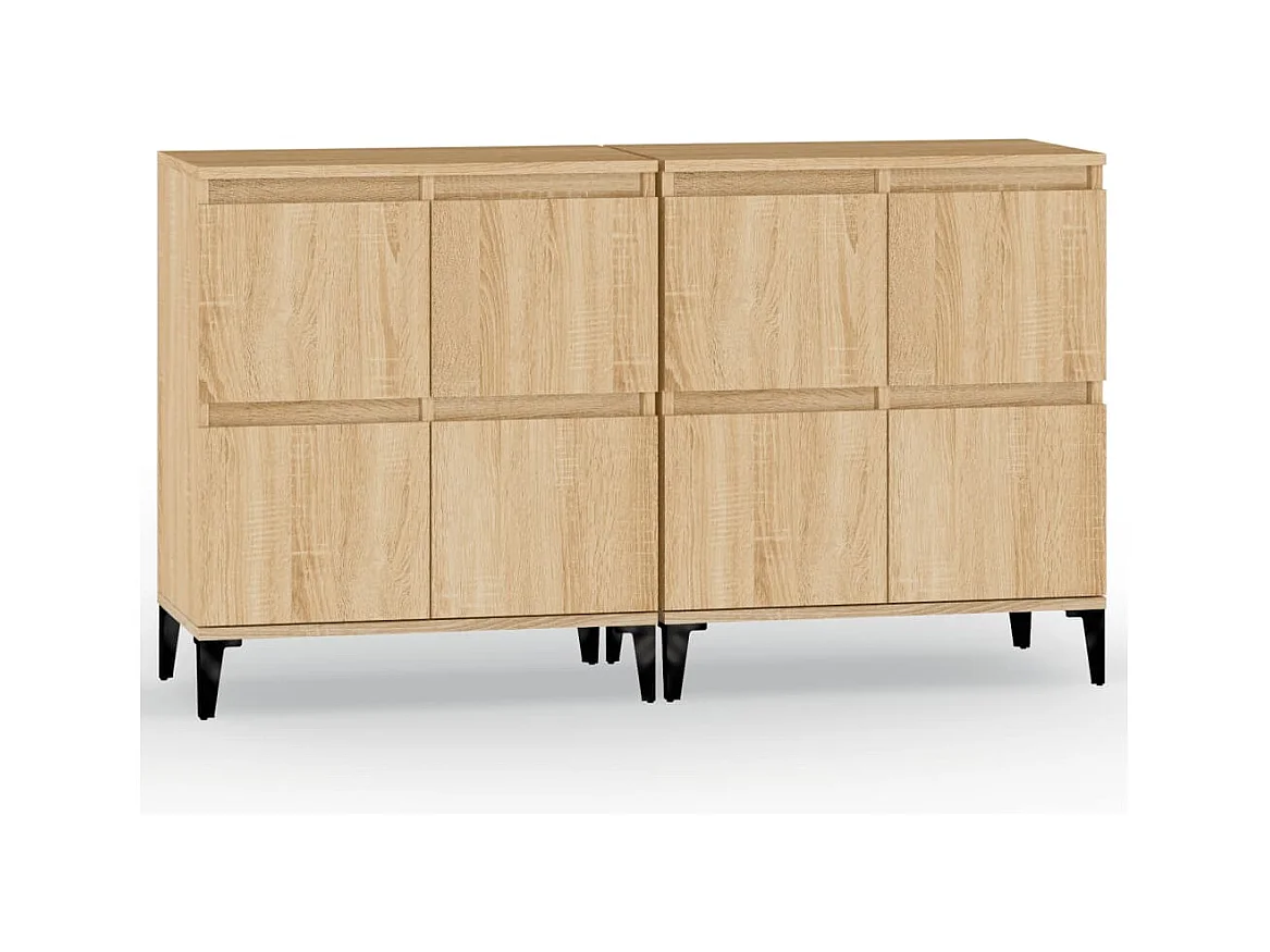 Aparadores 2 pcs 60x35x70 cm derivados madeira carvalho sonoma