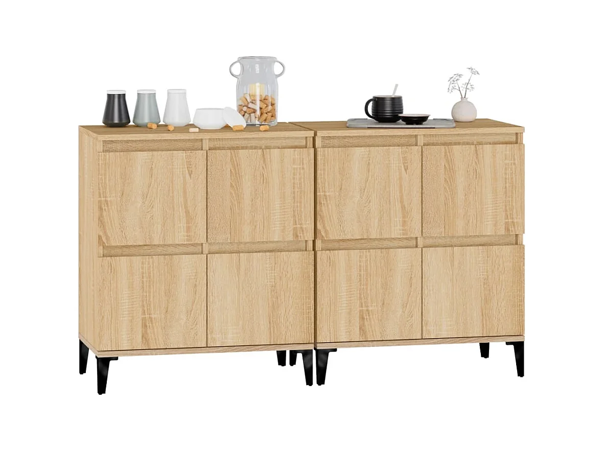 Aparadores 2 pcs 60x35x70 cm derivados madeira carvalho sonoma