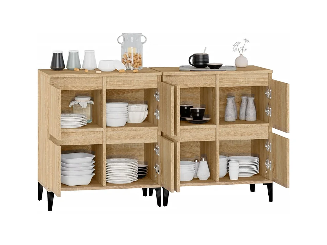 Aparadores 2 pcs 60x35x70 cm derivados madeira carvalho sonoma