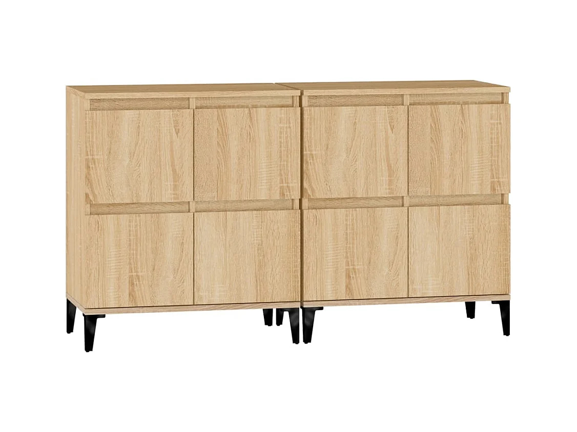 Aparadores 2 pcs 60x35x70 cm derivados madeira carvalho sonoma