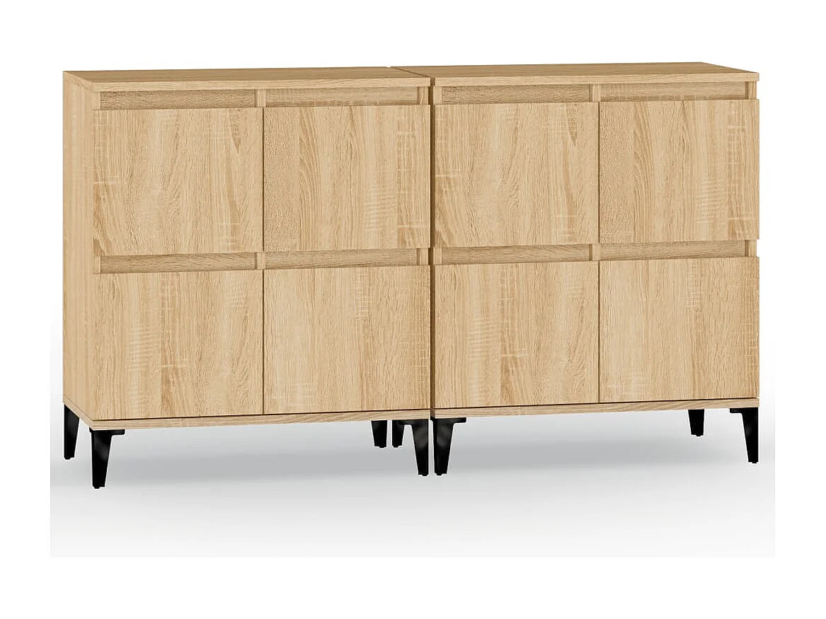Buffets 2 pcs chêne sonoma 60x35x70 cm bois d'ingénierie