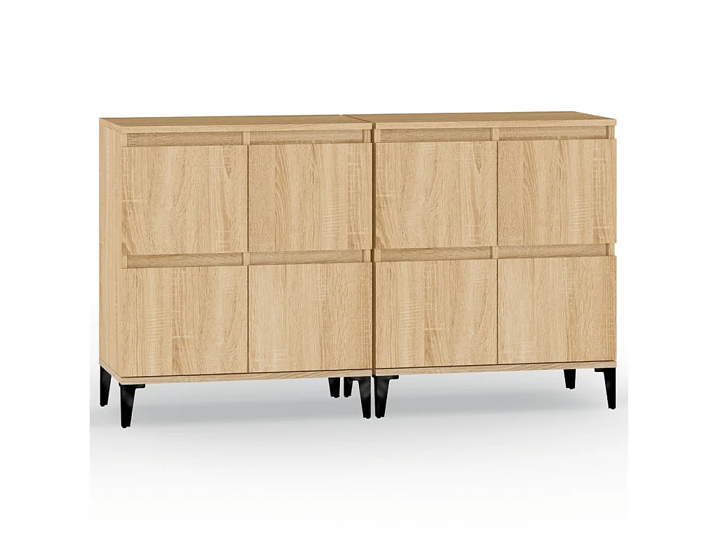 Buffets 2 pcs chêne sonoma 60x35x70 cm bois d'ingénierie