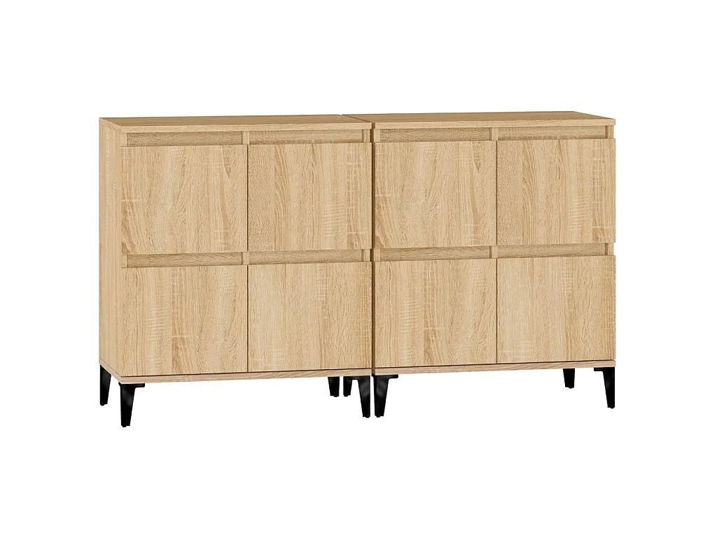 Buffets 2 pcs chêne sonoma 60x35x70 cm bois d'ingénierie