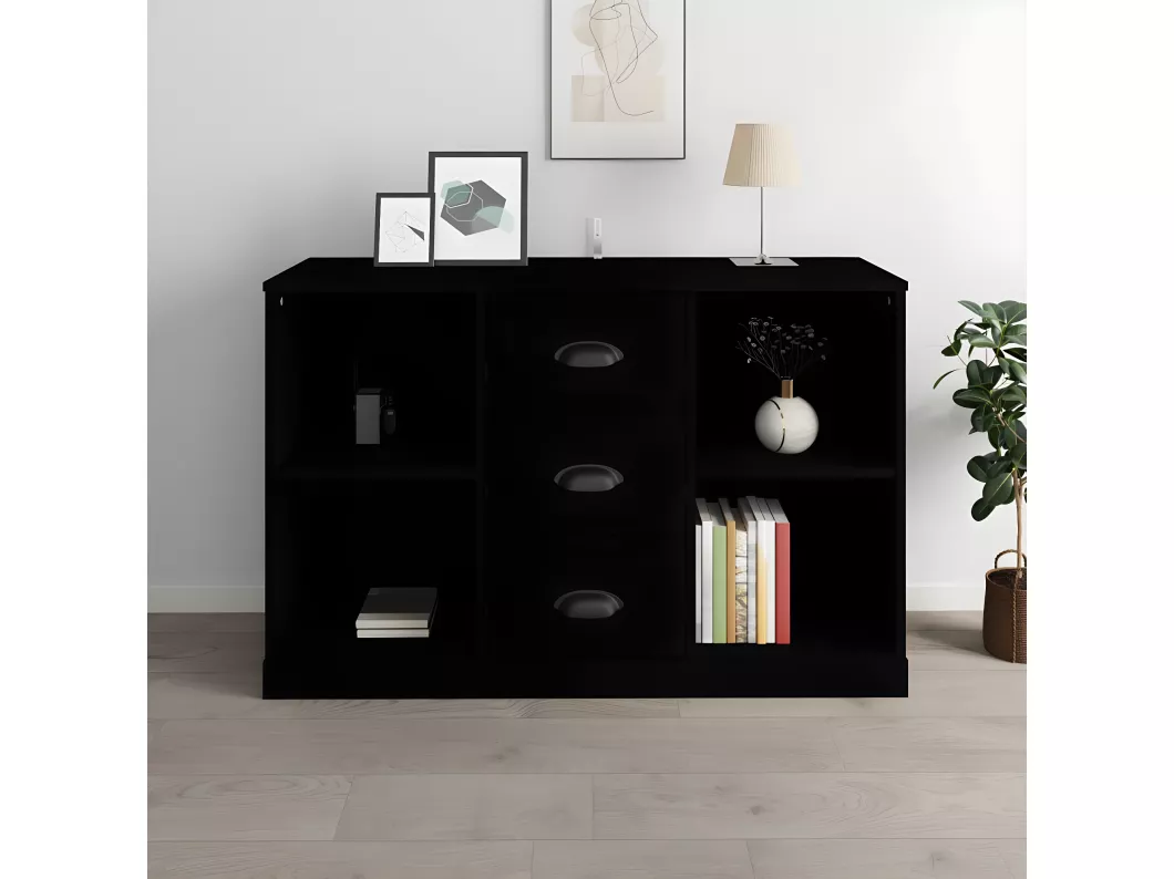 Kauf Unique Sideboard Schwarz 104,5x35,5x67,5 cm Holzwerkstoff