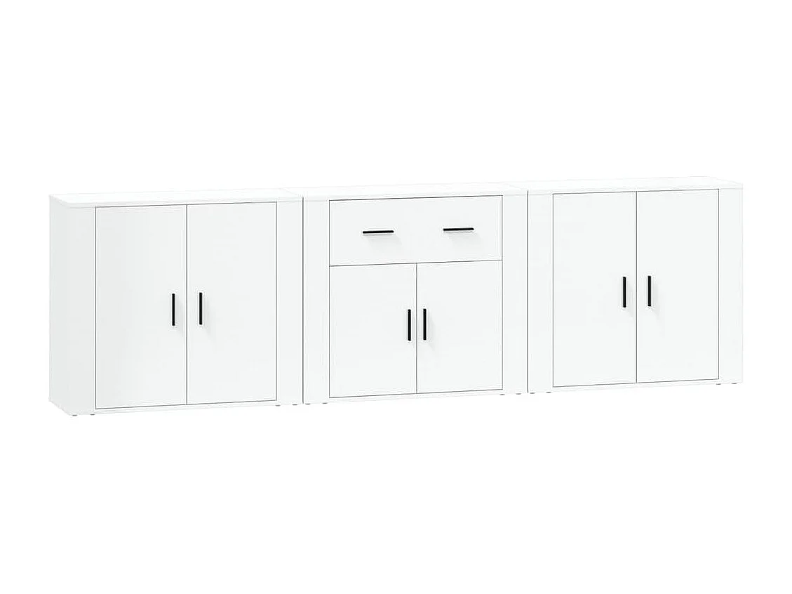 Aparadores 3 piezas madera contrachapada blanco