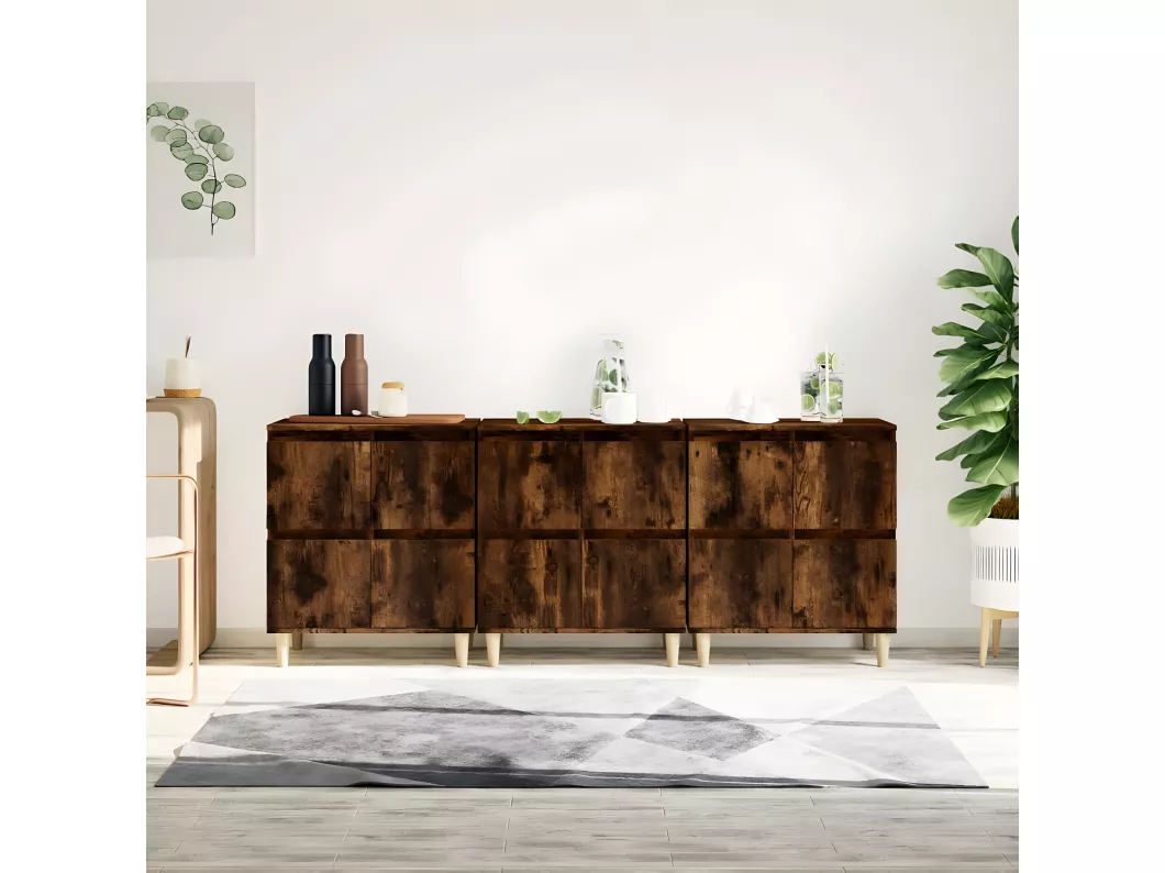 Kauf Unique Sideboards 3 Stk. Räuchereiche 60x35x70 cm Holzwerkstoff