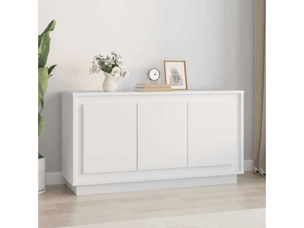 Credenza Bianca 102x35x55 cm in Legno Multistrato