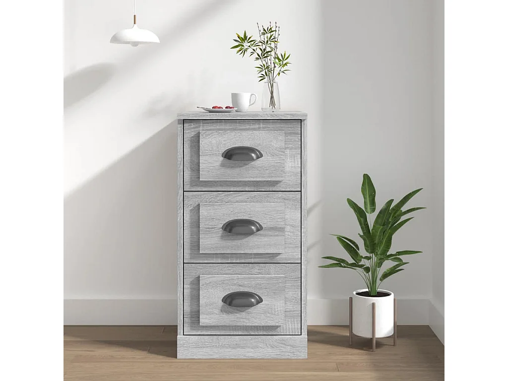 Dressoir 36x35,5x67,5 cm bewerkt hout grijs sonoma eikenkleurig