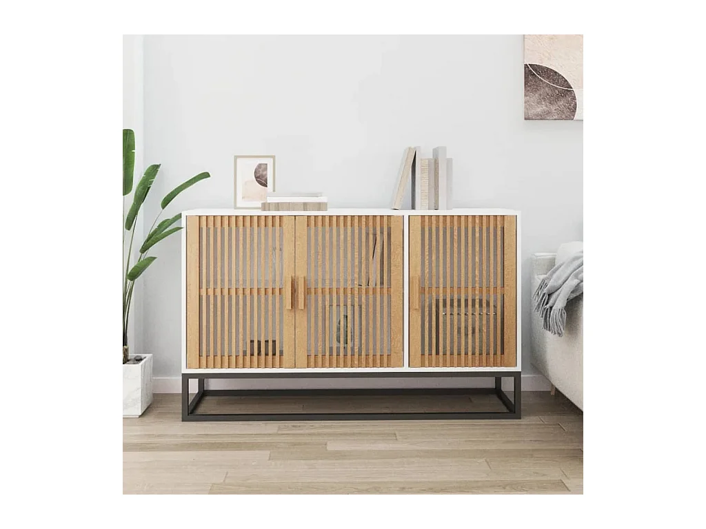 Buffet blanc 105x30x65 cm bois d'ingénierie
