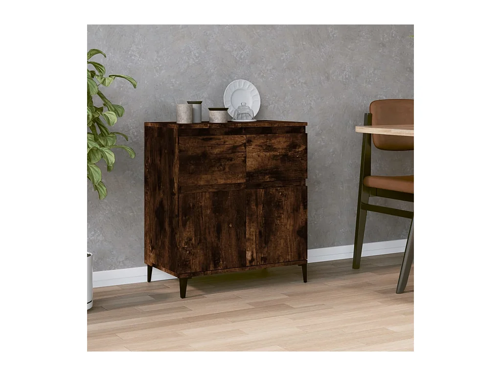 Dressoir 60x35x70 cm bewerkt hout gerookt eikenkleurig