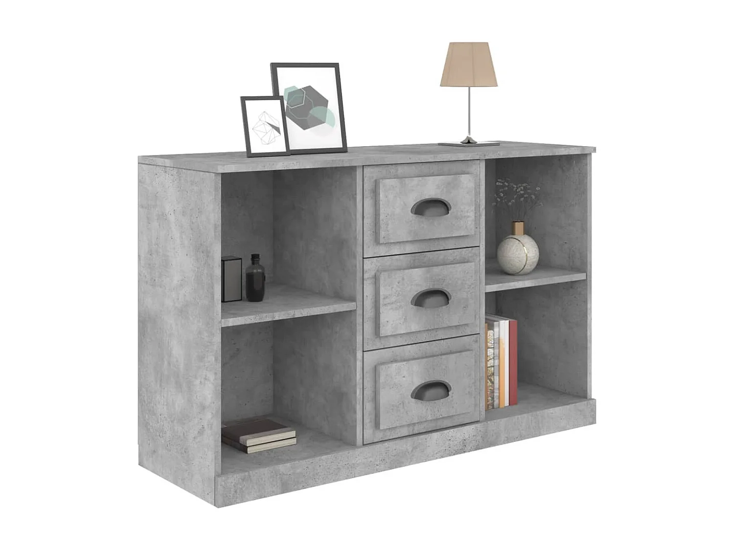 Credenza Grigio Cemento 104,5x35,5x67,5 cm in Legno Multistrato