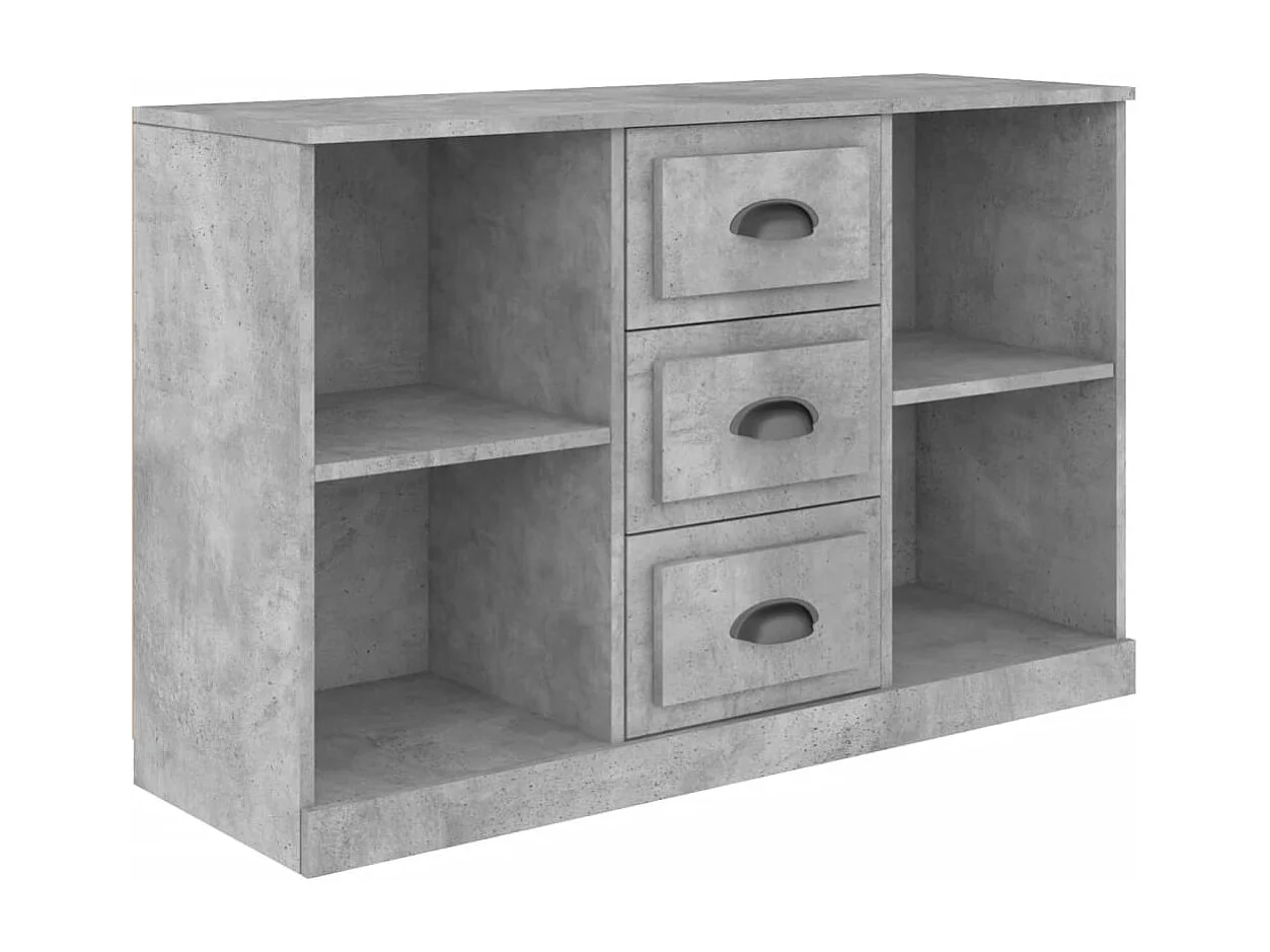 Buffet gris béton 104,5x35,5x67,5 cm bois d'ingénierie