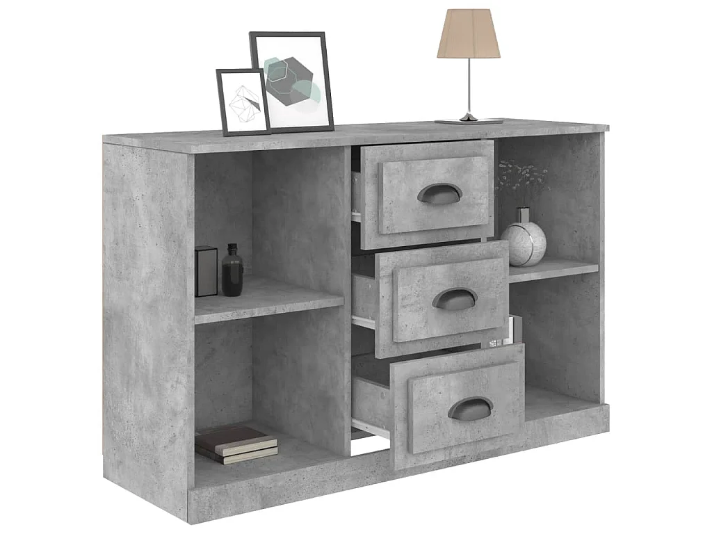 Buffet gris béton 104,5x35,5x67,5 cm bois d'ingénierie