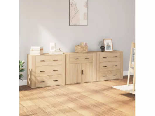 Kauf Unique Sideboards 3 Stk. Sonoma-Eiche Holzwerkstoff