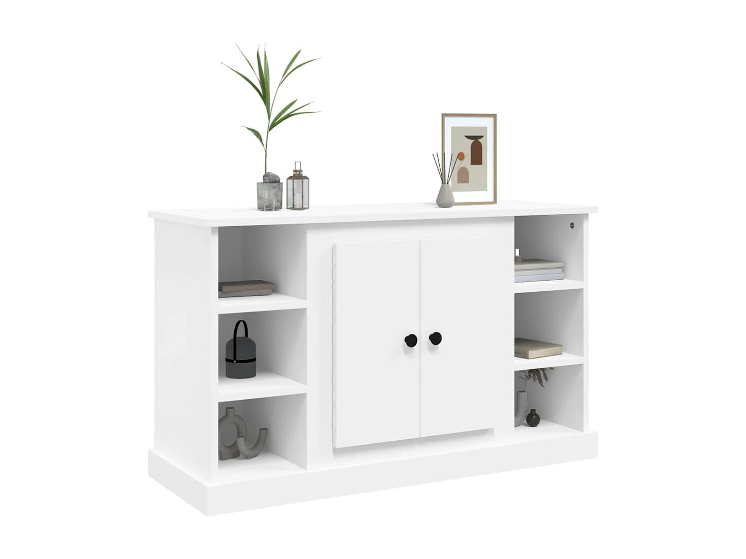 Aparador de madera contrachapada blanco 100x35,5x60 cm