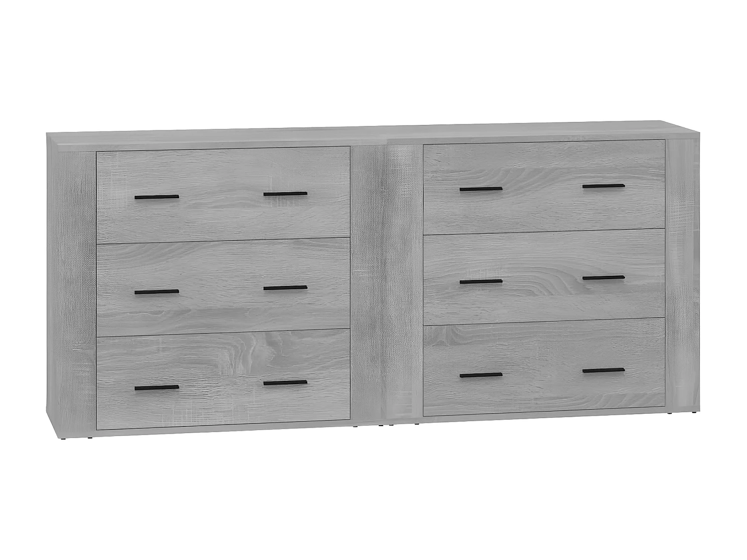Buffets 2 pcs sonoma gris bois d'ingénierie