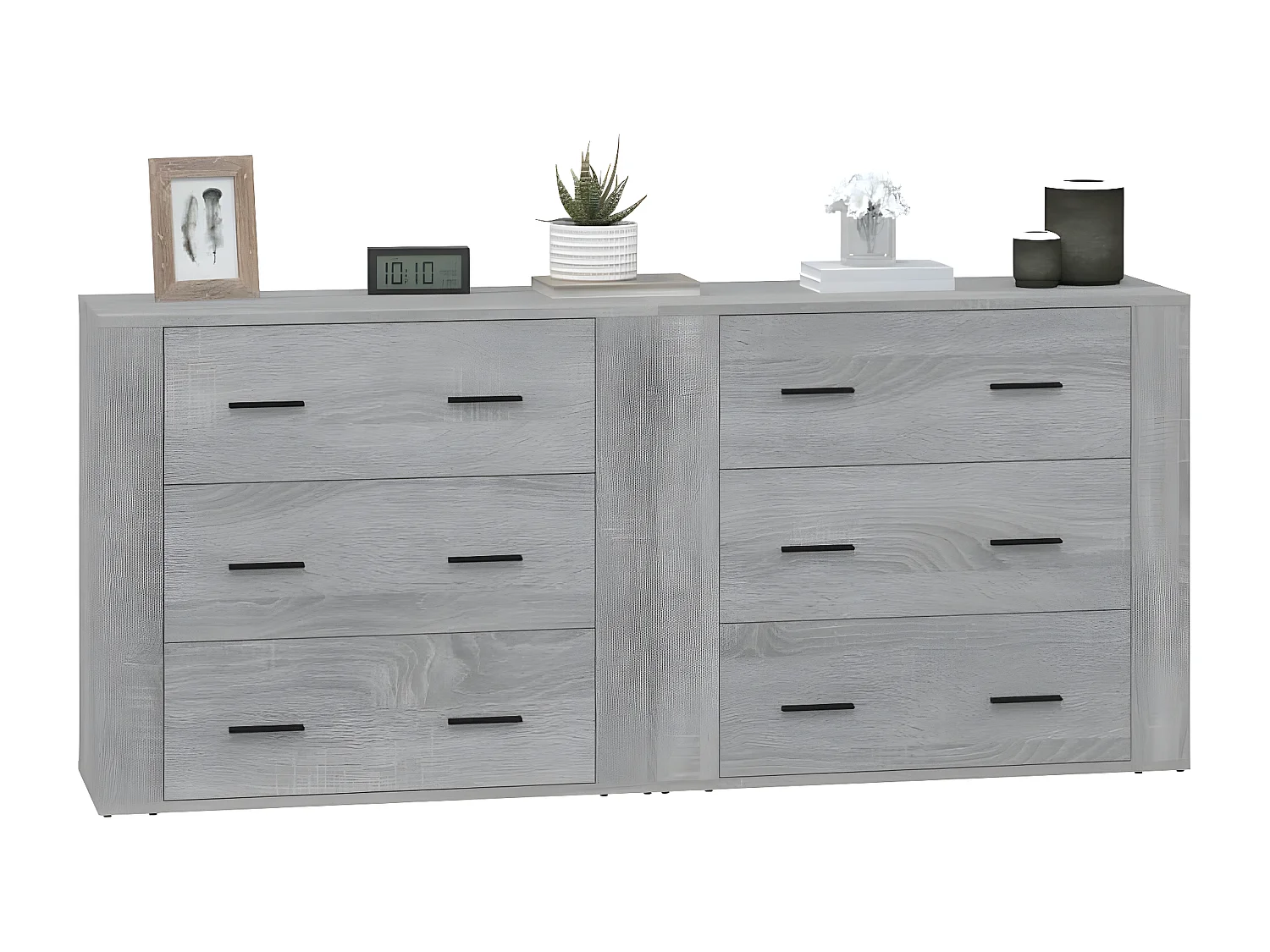 Buffets 2 pcs sonoma gris bois d'ingénierie