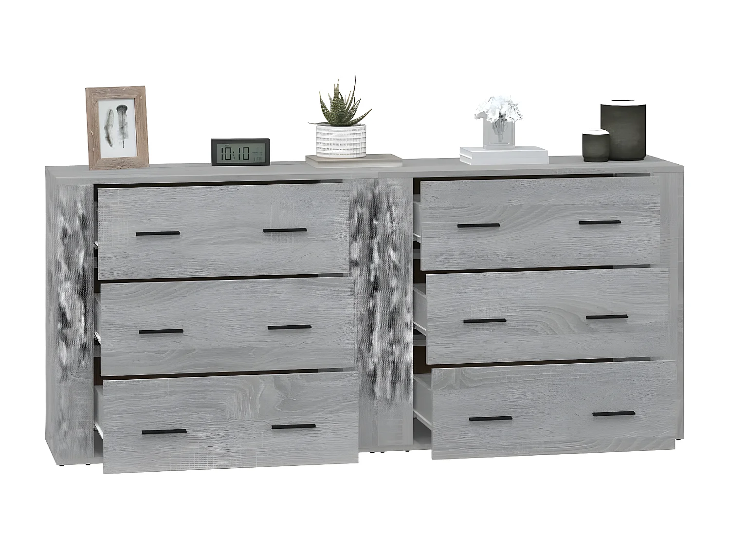 Buffets 2 pcs sonoma gris bois d'ingénierie