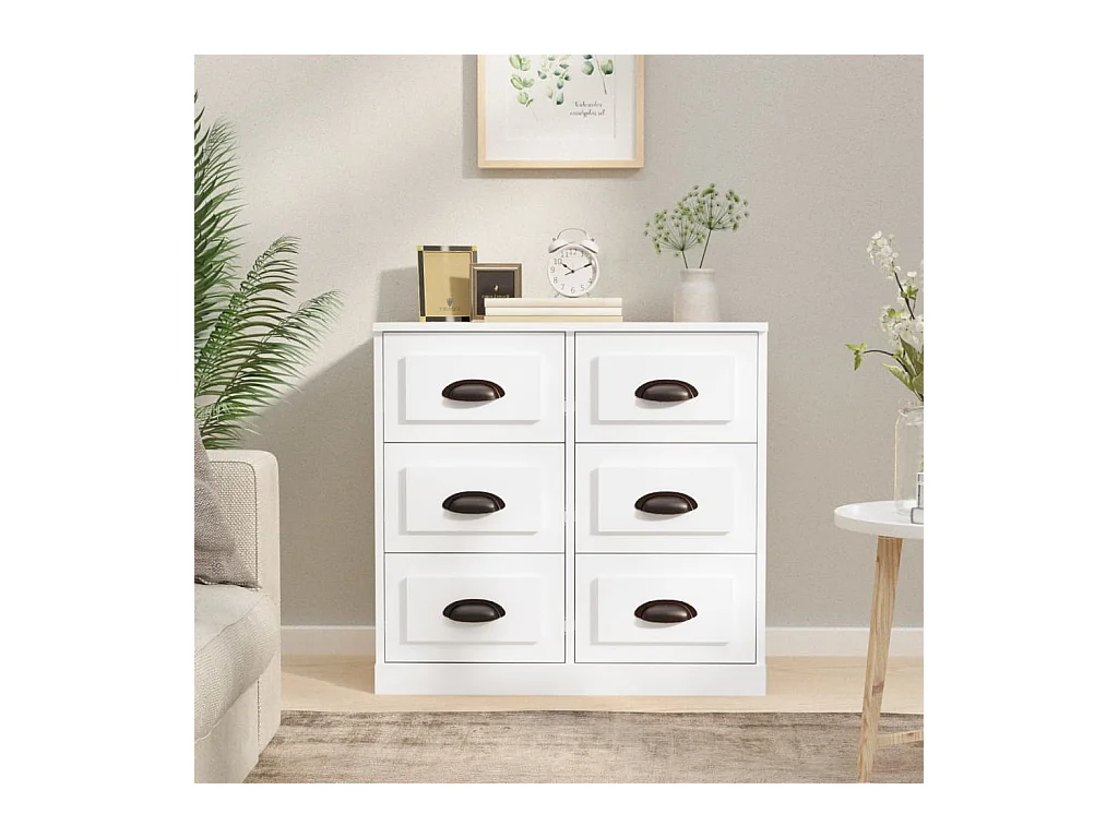 Buffet blanc 70x35,5x67,5 cm bois d'ingénierie