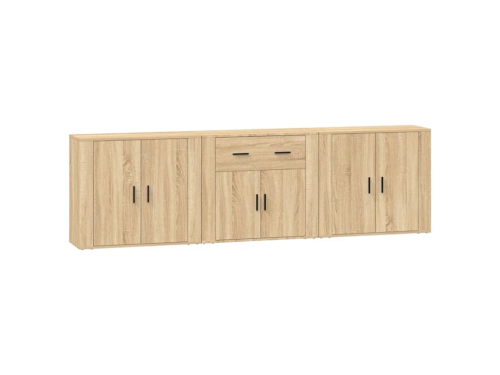 Buffets 3 pcs Chêne sonoma Bois d'ingénierie