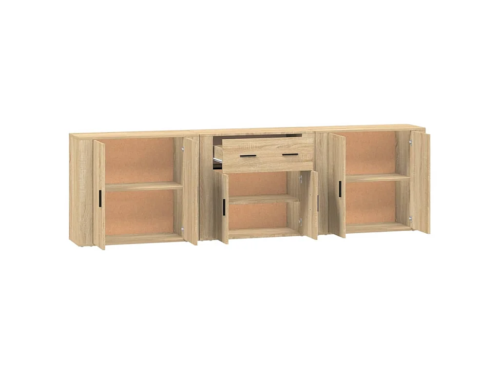 Buffets 3 pcs Chêne sonoma Bois d'ingénierie