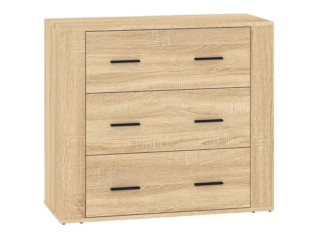 Dressoirs 3 st bewerkt hout sonoma eiken