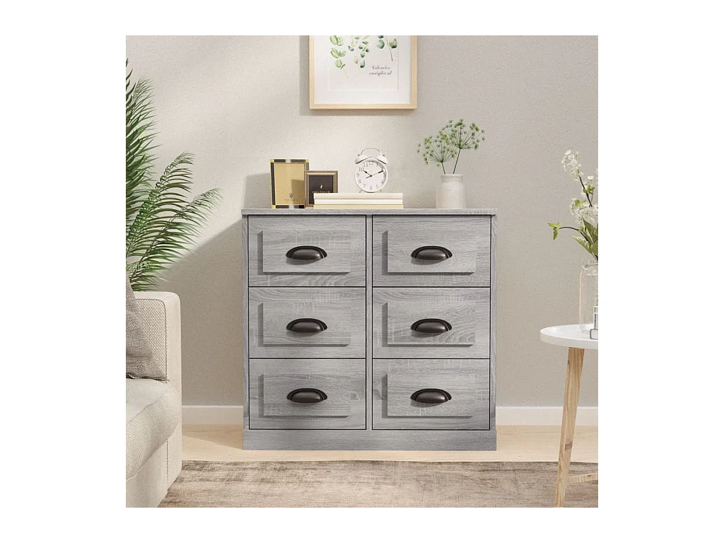 Buffet sonoma gris 70x35,5x67,5 cm bois d'ingénierie