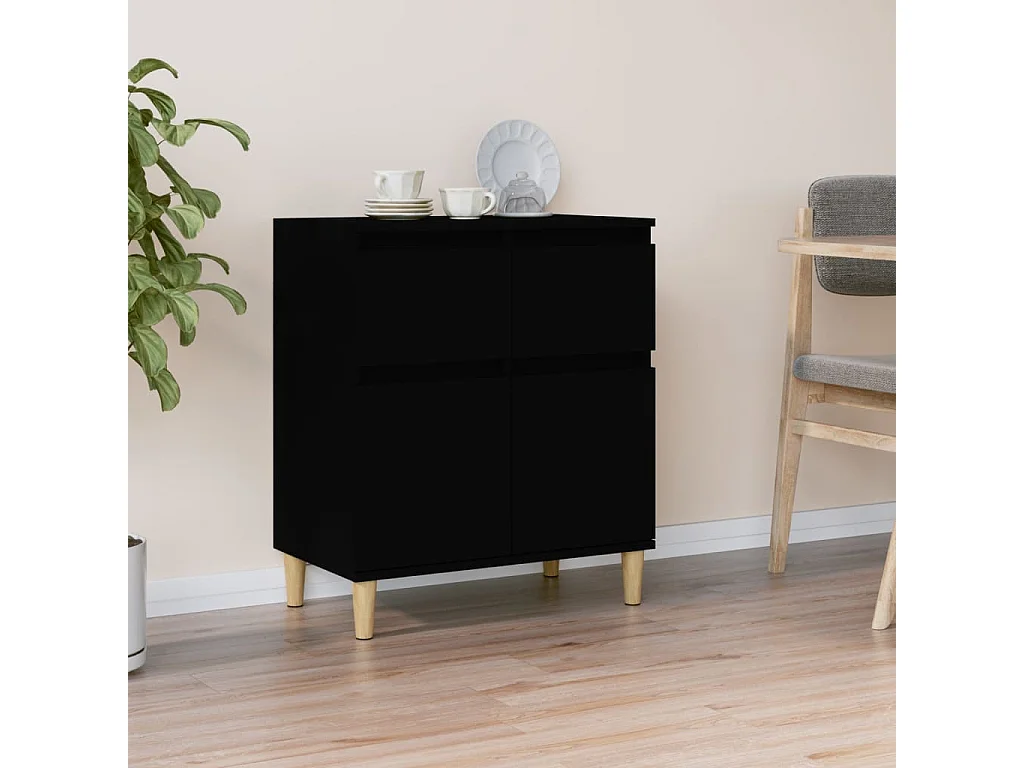 Buffet Noir 60x35x70 cm Bois d'ingénierie