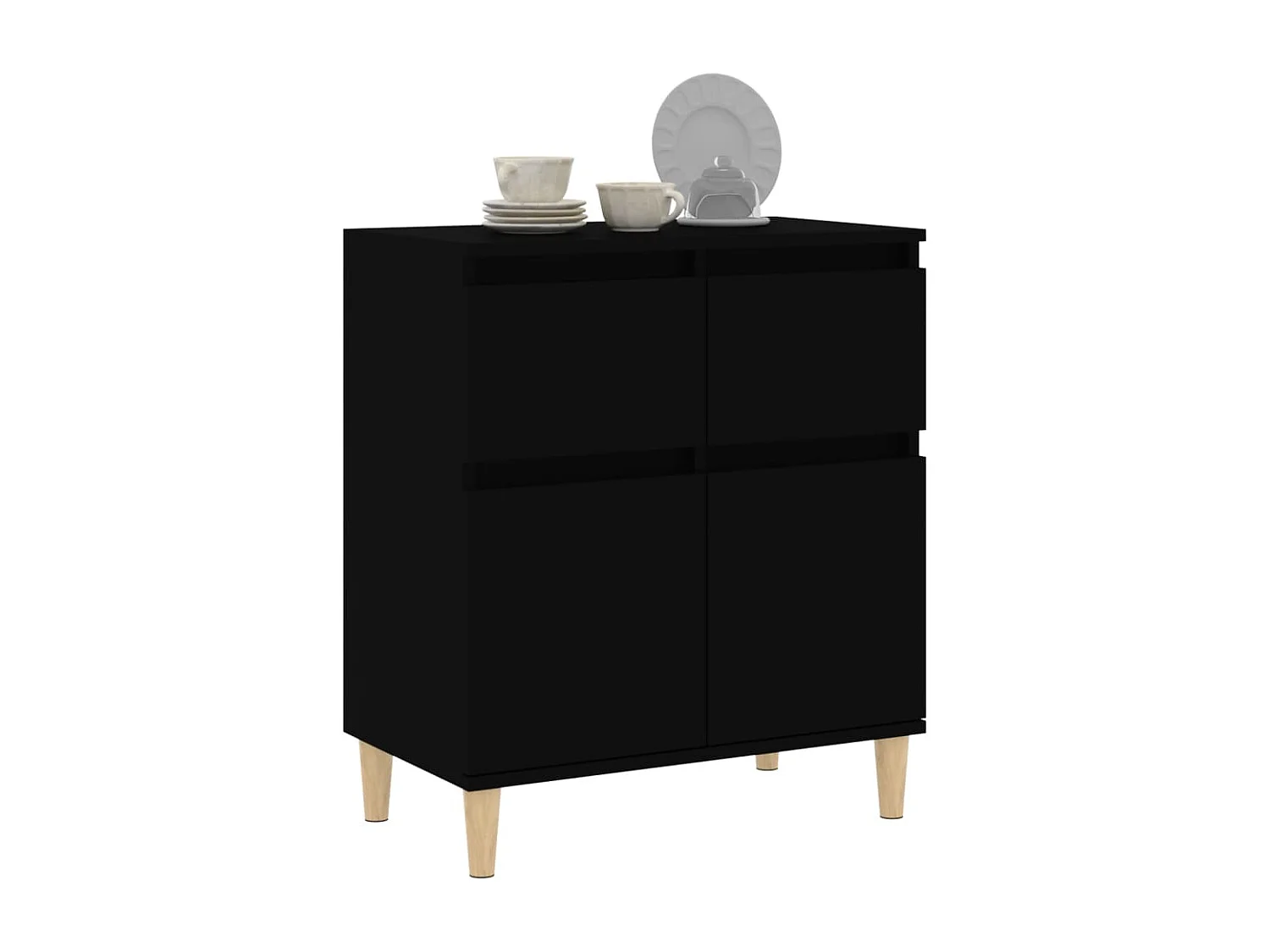 Buffet Noir 60x35x70 cm Bois d'ingénierie