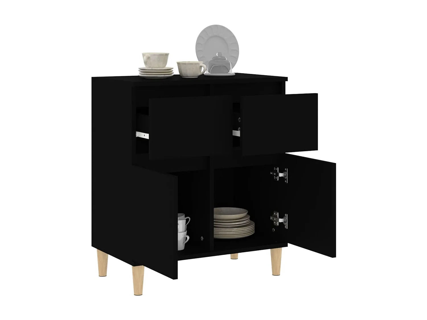 Buffet Noir 60x35x70 cm Bois d'ingénierie