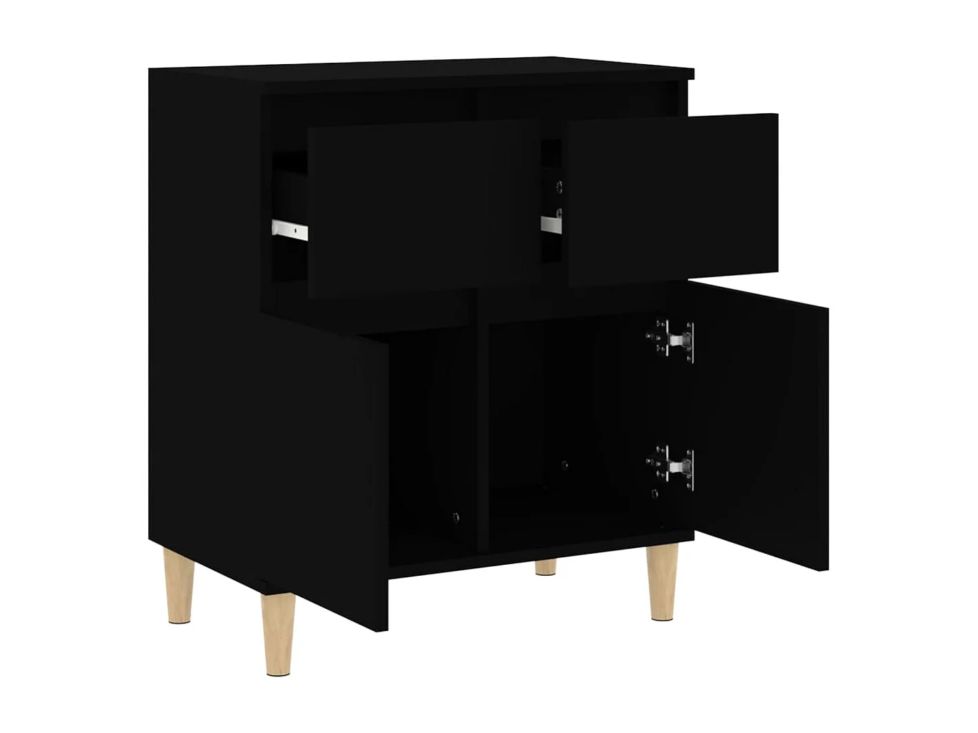 Buffet Noir 60x35x70 cm Bois d'ingénierie