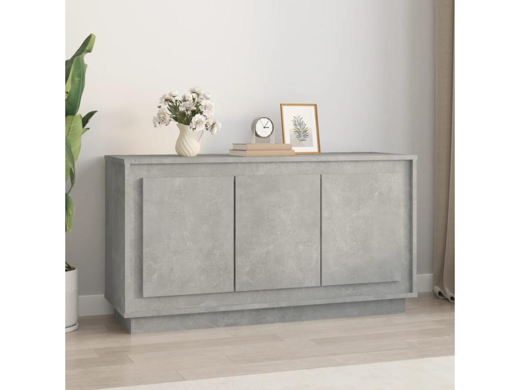Credenza Grigio Cemento 102x35x55 cm in Legno Multistrato