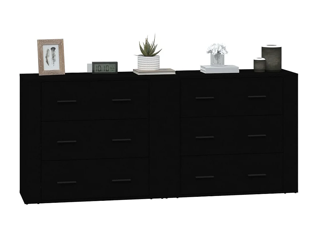 Aparadores 2 pcs derivados de madeira preto